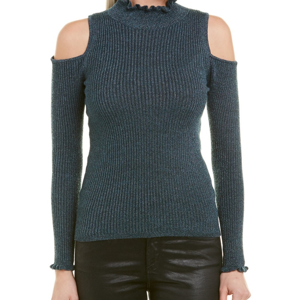 NEW REBECCA TAYLOR Cold-Shoulder Sweater, Sz S
